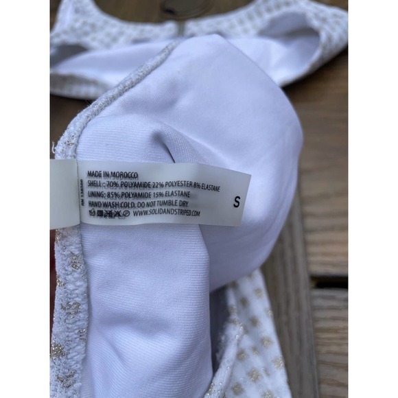 Solid and striped The Bailey Lurex Gingham one piece bathing suit S - Picture 8 of 9